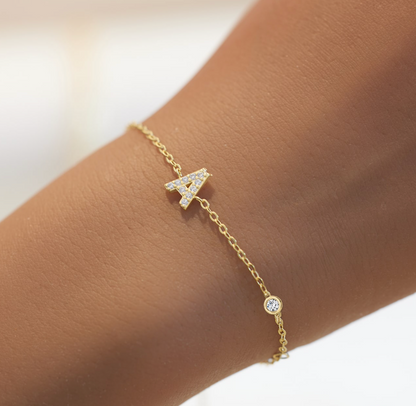 Bracelet en argent avec lettre alphabet A-Z