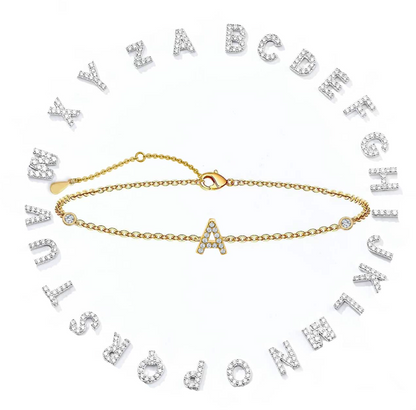 Bracelet en argent avec lettre alphabet A-Z