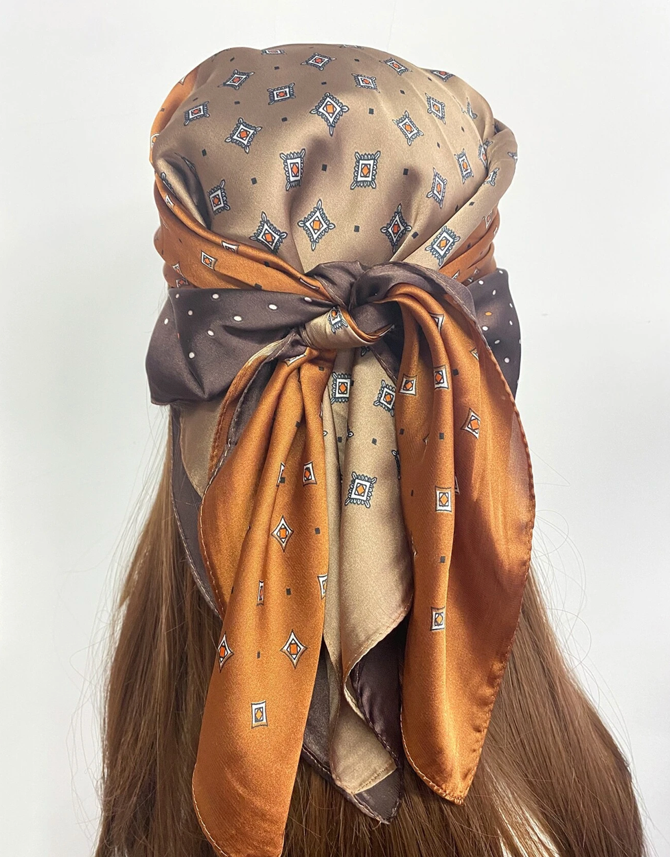 Foulard de cheveux avec motifs géométriques