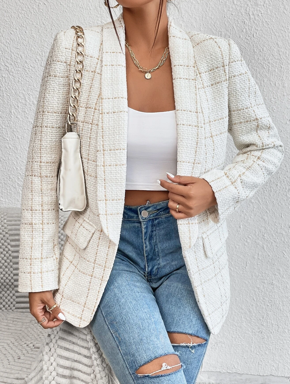 Blazer avec motif à carreaux