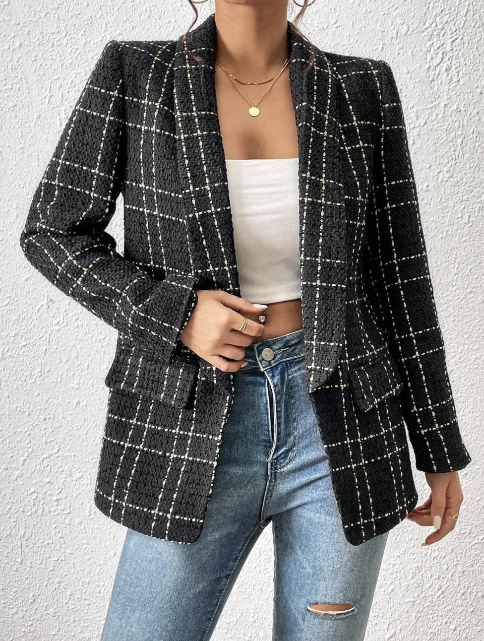 Blazer con fantasia check