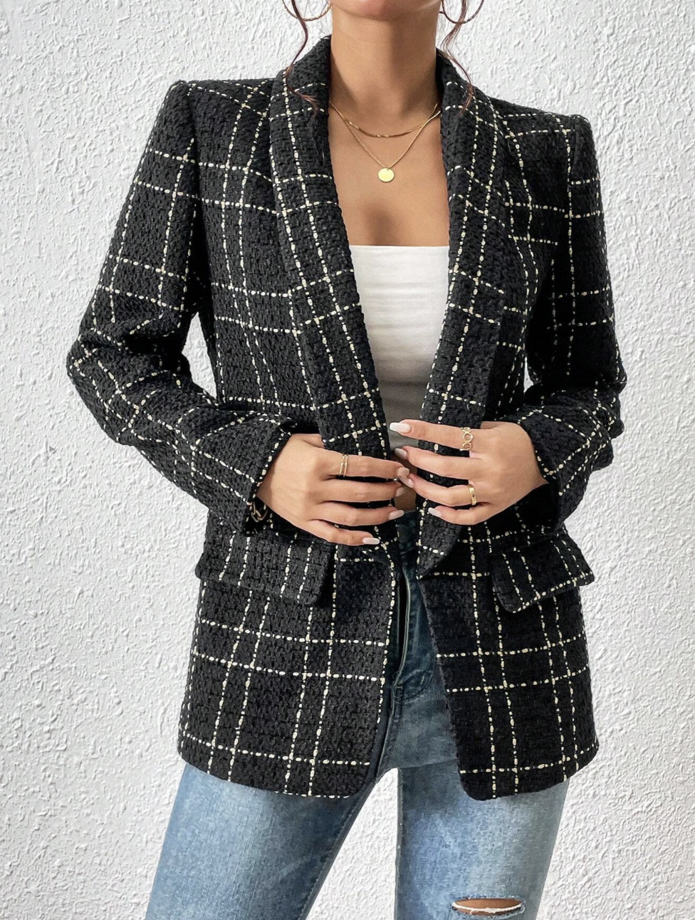 Blazer avec motif à carreaux