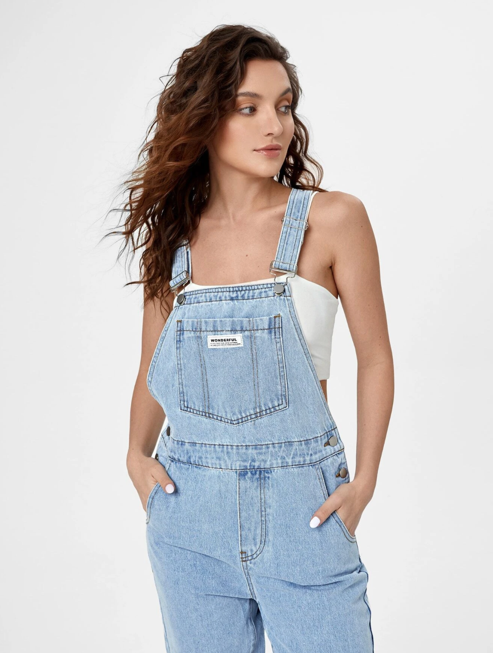 Denim-Overall mit Taschendetail