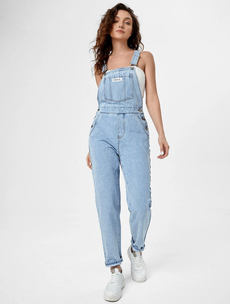 Denim-Overall mit Taschendetail