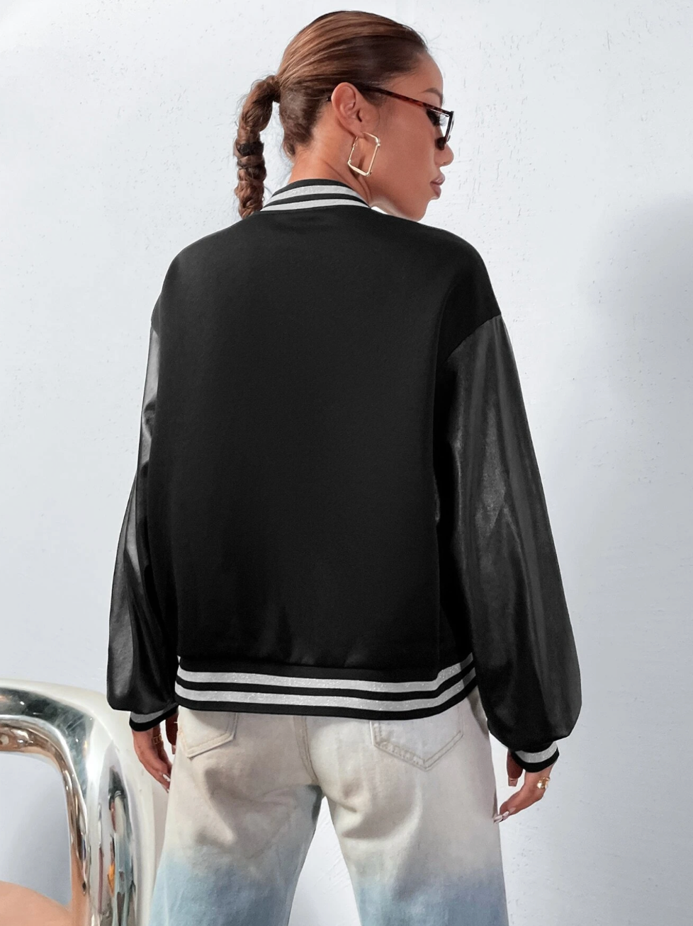 Jacket bomber avec détail lettre