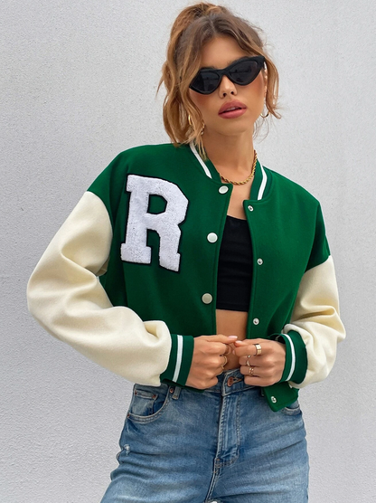 Jacket bomber avec détail lettre R