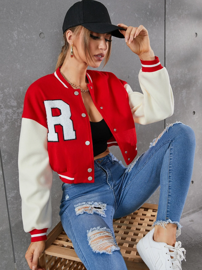 Jacket bomber avec détail lettre R