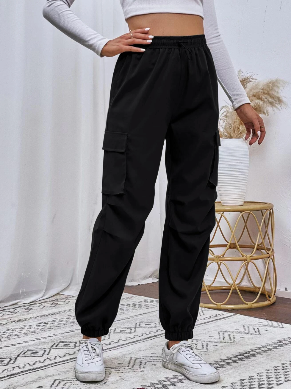 Pantaloni cargo con coulisse