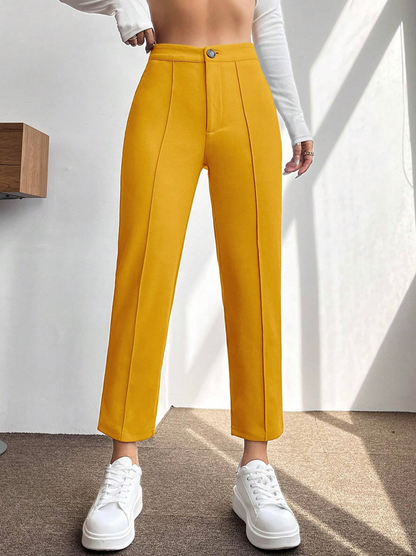 Pantalon taille haute avec couture en détail