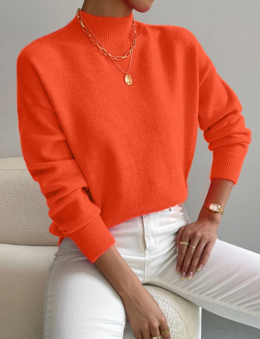 Eleganter Pullover mit hohem Kragen