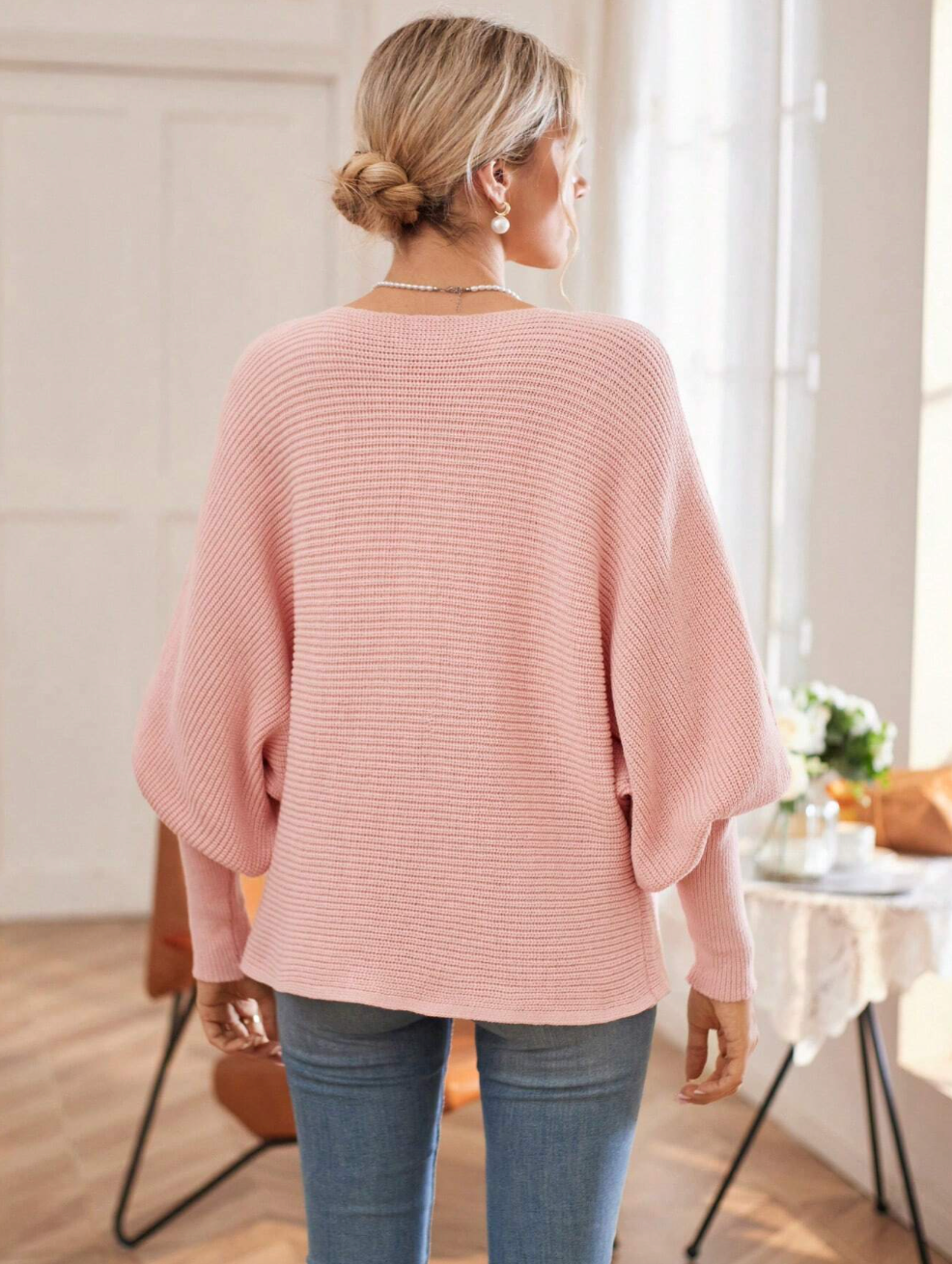 Eleganter Pullover mit Fledermausärmeln