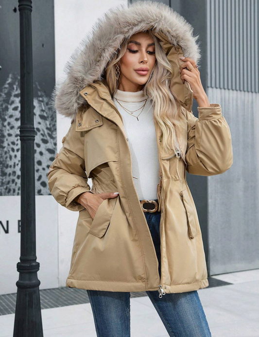 Manteau parka avec capuche et ourlet moelleux