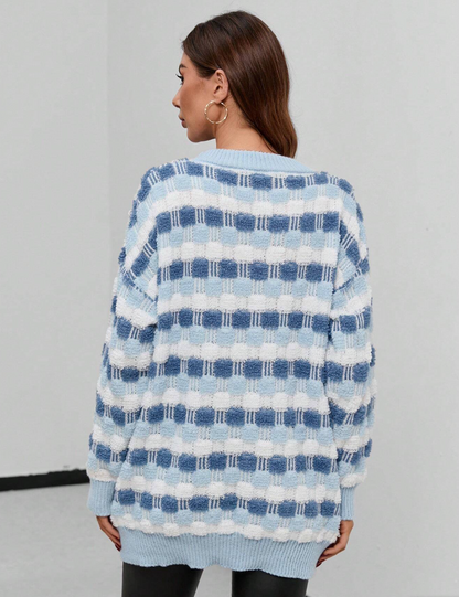 Pull élégant avec motif à carreaux