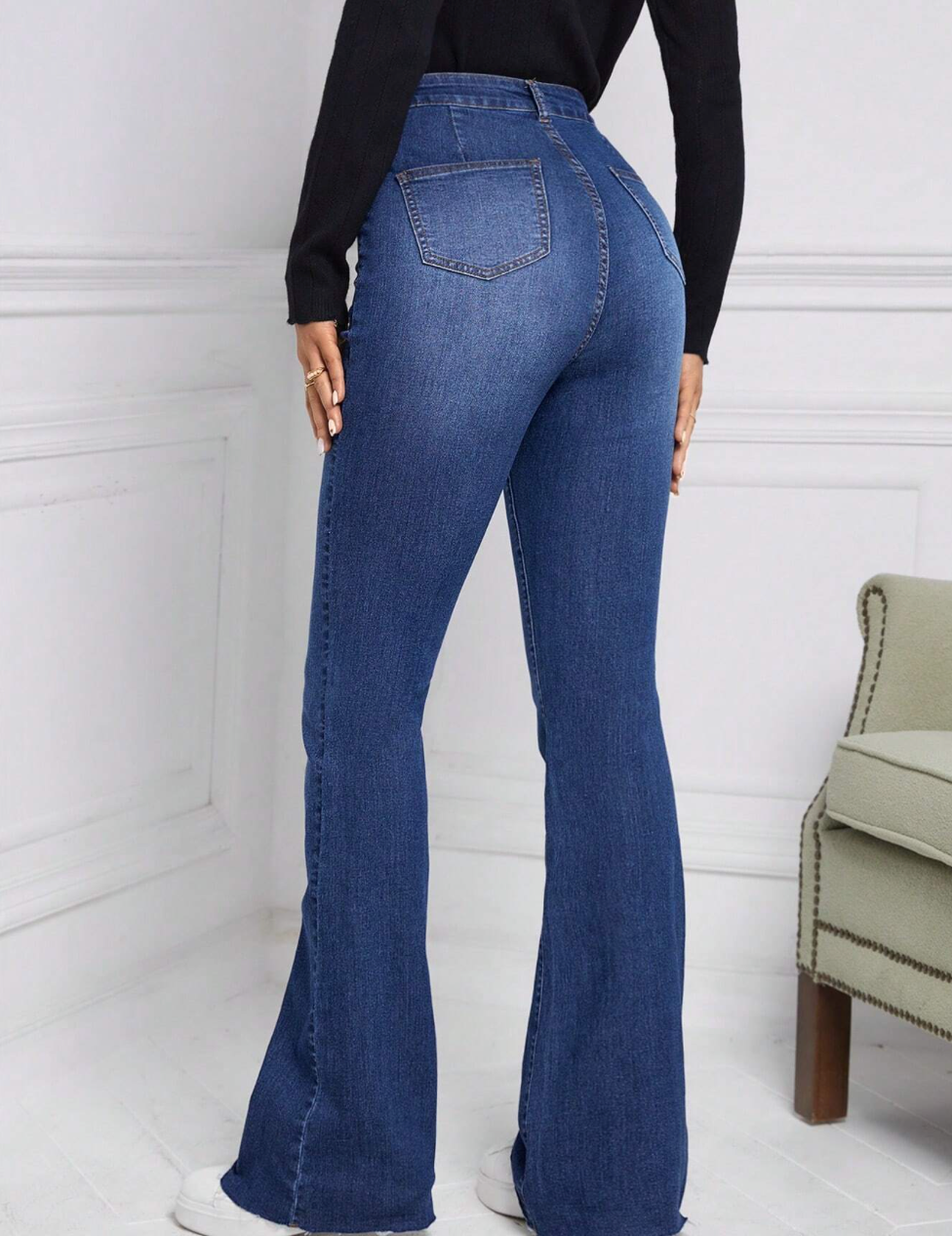 Jeans évasé à taille haute