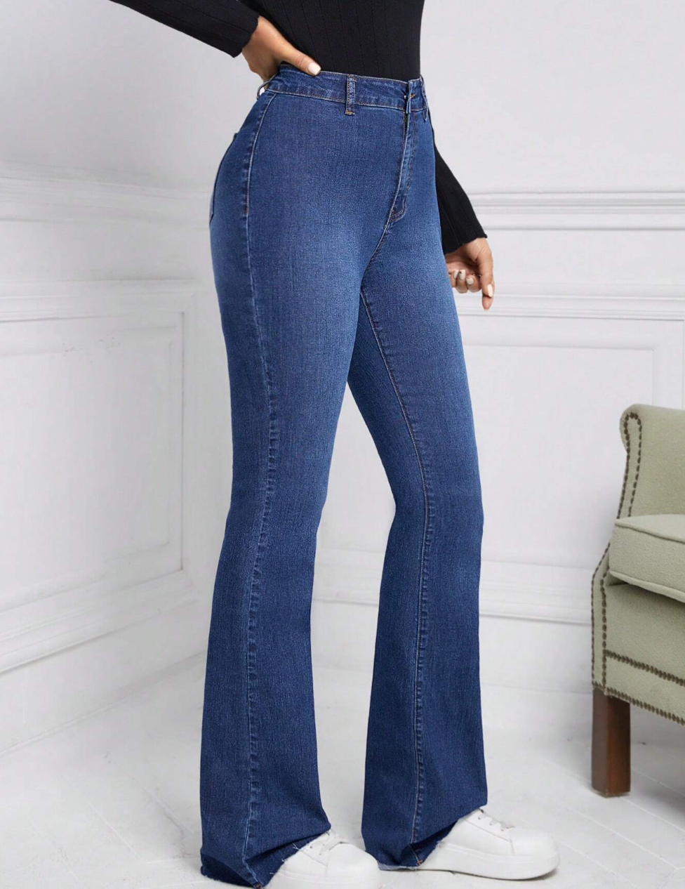 Jeans évasé à taille haute