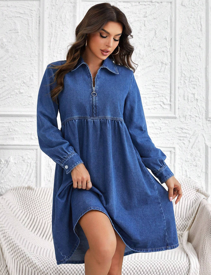 Robe en jeans avec fermeture éclair