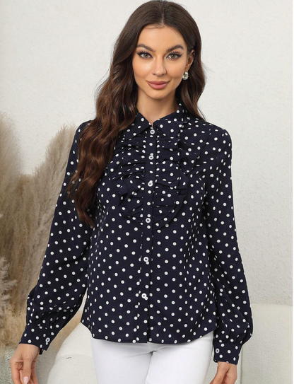 Chemise élégante avec motif pois