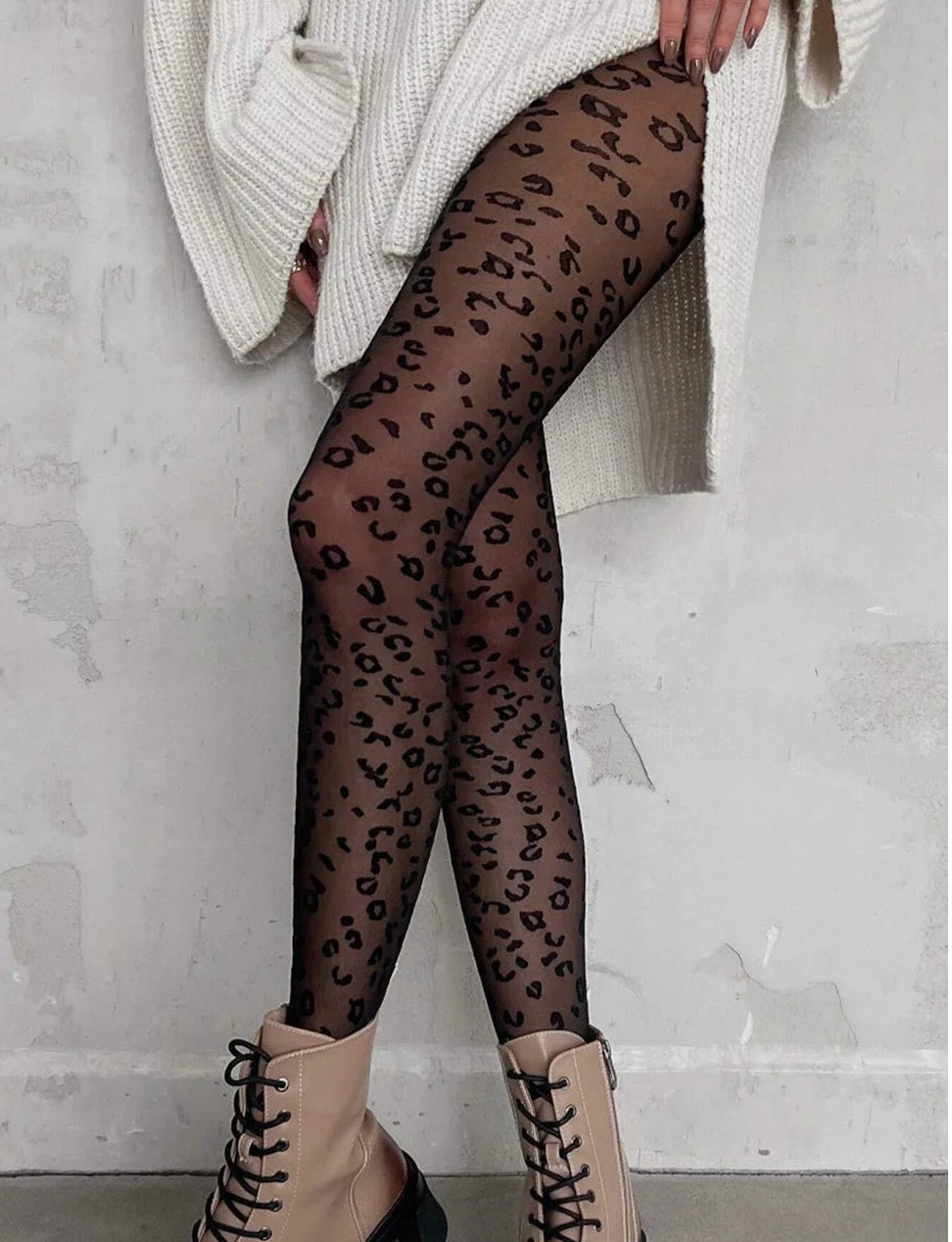 Collants avec motif léopard