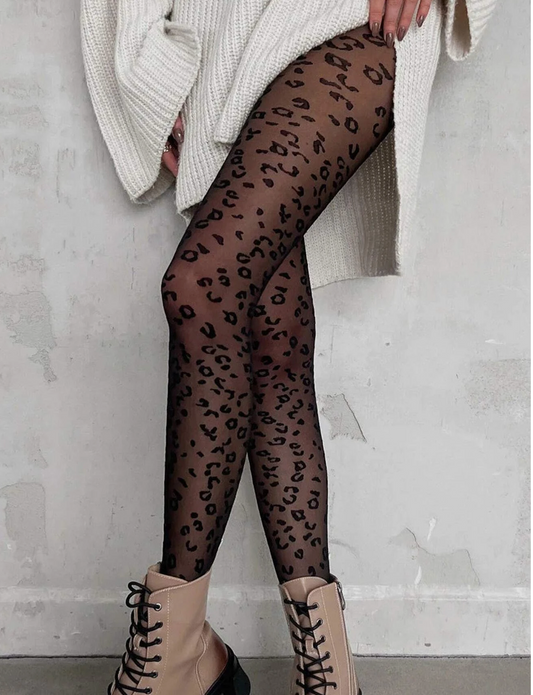 Collants avec motif léopard