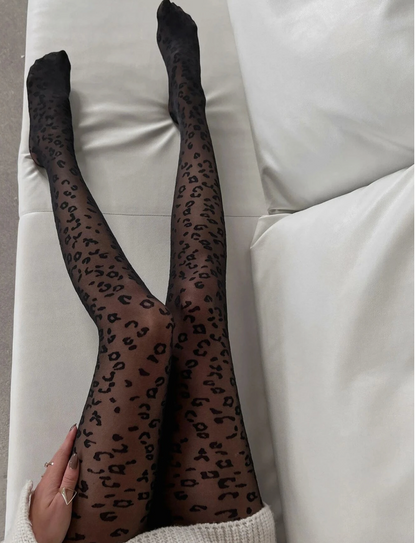 Collants avec motif léopard