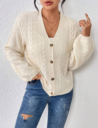 Cardigan élégant en tricot tressé