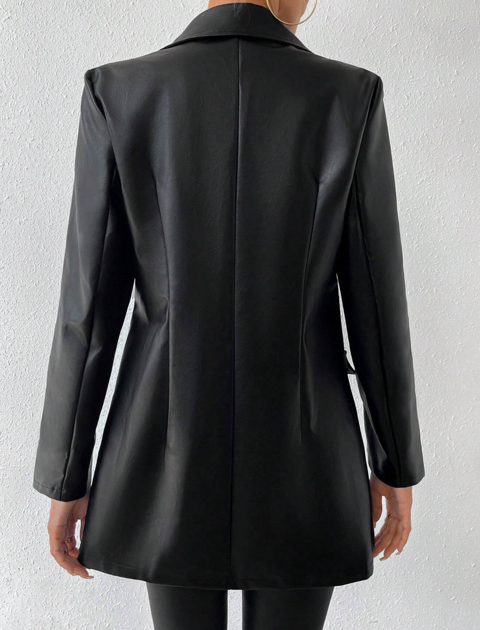 Manteau blazer en simili cuir