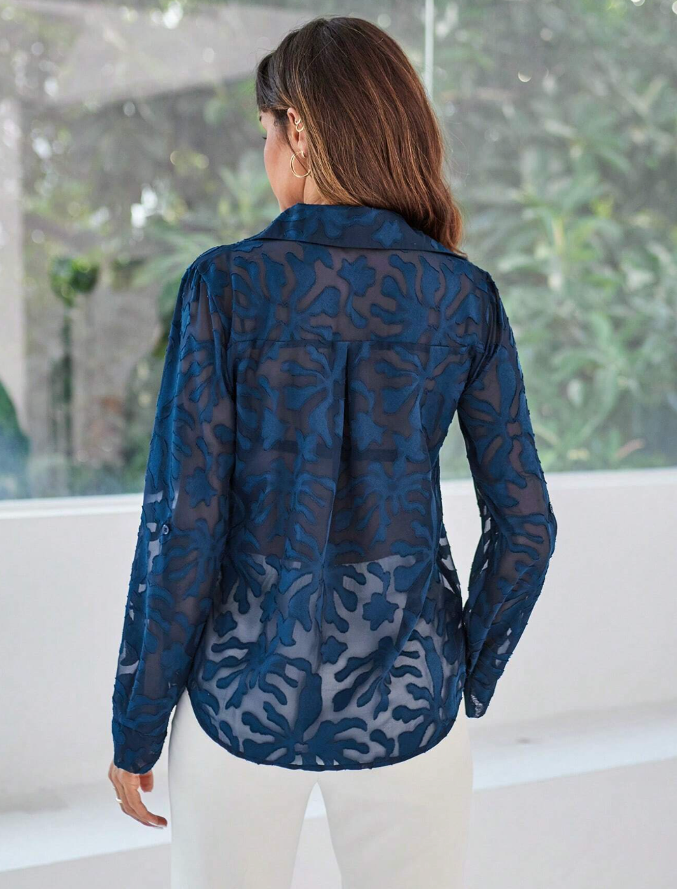 Chemise élégante en maille jacquard