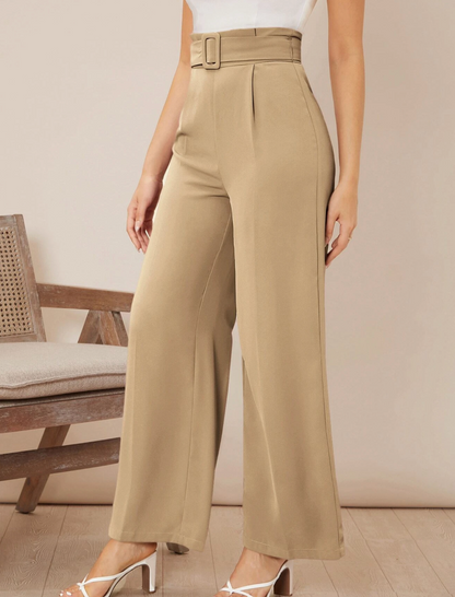 Pantalon élégant avec ceinture et jambe large