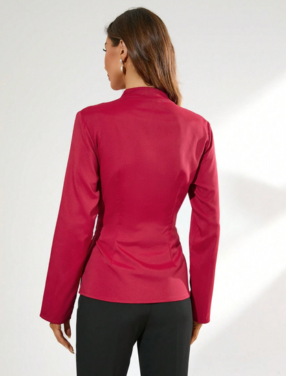 Blouse avec enveloppement et col en V