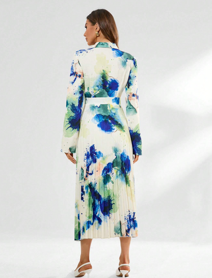 Robe élégante longue avec imprimé florale