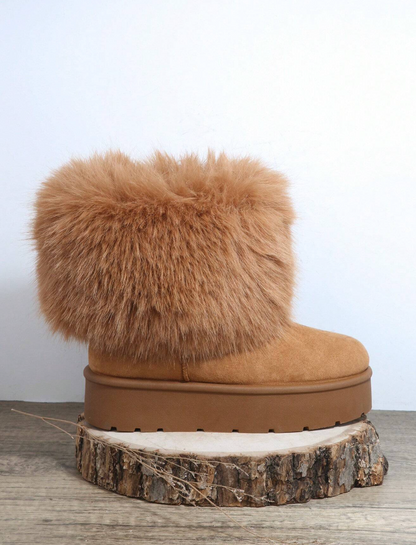 Bottes avec détails pelucheux