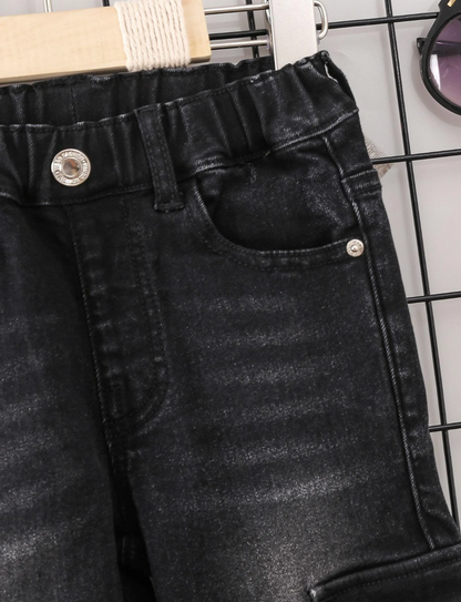 Jeans cargo avec lavage blanchissant