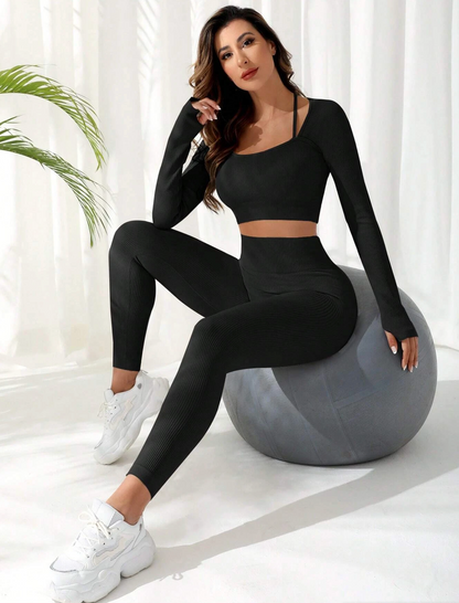 Ensemble t-shirt manches longues et legging de sport