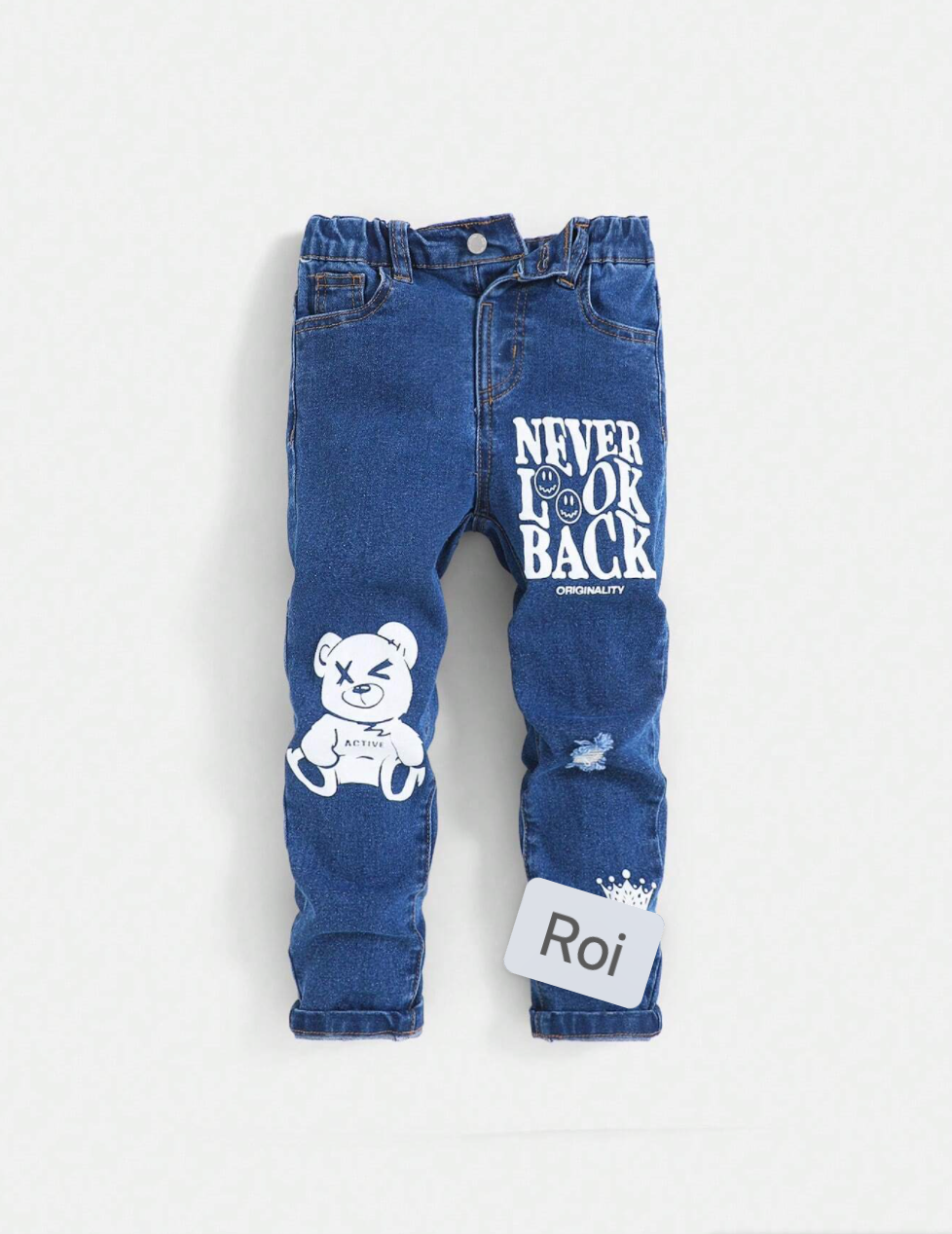 Jeans classique avec motif ours