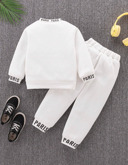 Ensemble pull et pantalon jogging avec motif lettres