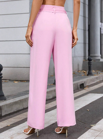 Pantalon élégant avec jambe large et ceinture