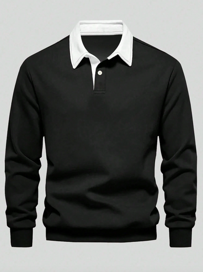 Sweat-shirt polo homme avec design bac couleur