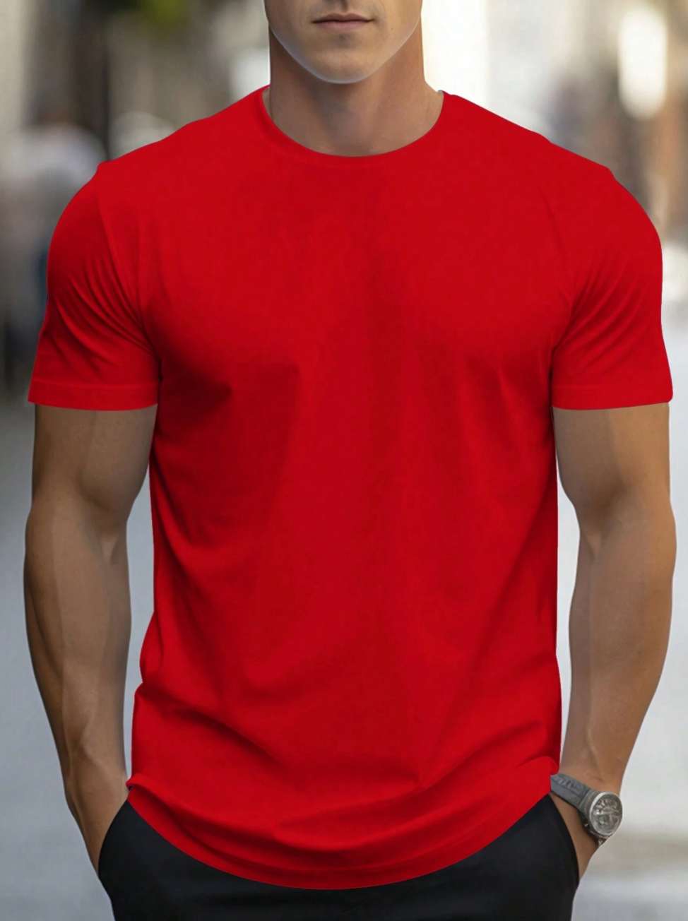 T-shirt basique homme avec col rond