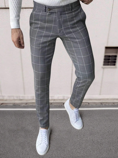 Pantalon de costume avec motif à carreaux