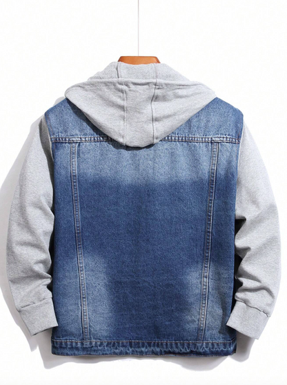 Veste en jeans homme 2 en 1 avec capuche