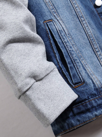 Veste en jeans homme 2 en 1 avec capuche