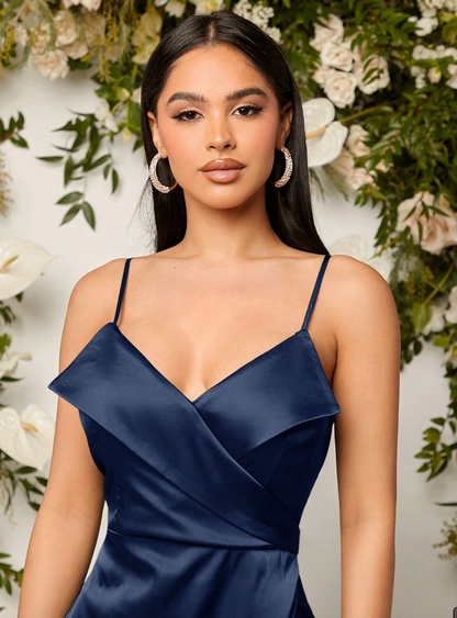 Robe longue de cérémonie en satin