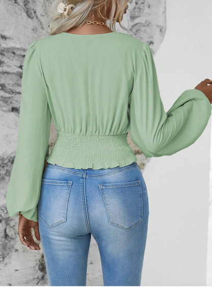 Blusa casual da donna con volant