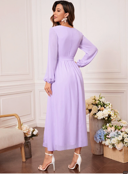 Robe de cérémonie longue avec manches lanternes