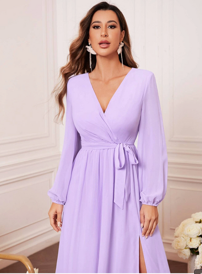 Robe de cérémonie longue avec manches lanternes