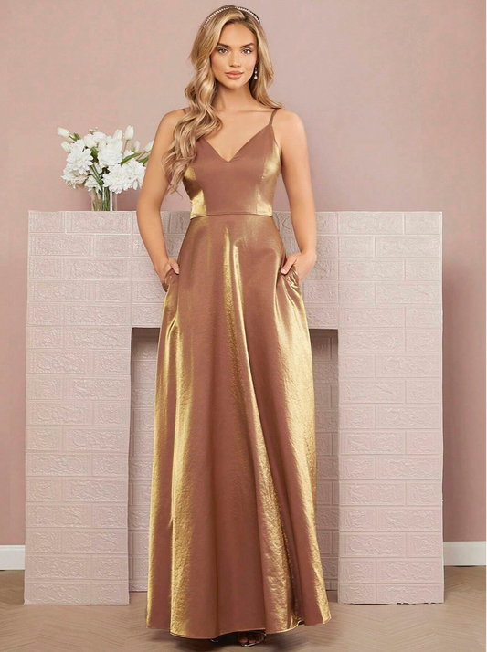 Robe de cérémonie longue avec poches