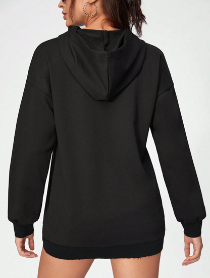 Sweatshirt mit Kapuze und Drachenmotiv