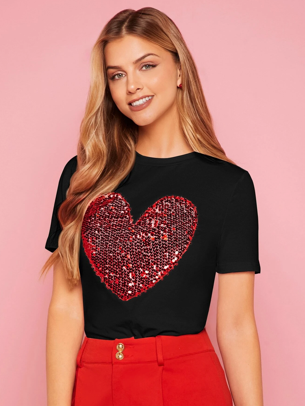 T-shirt con motivo cuore