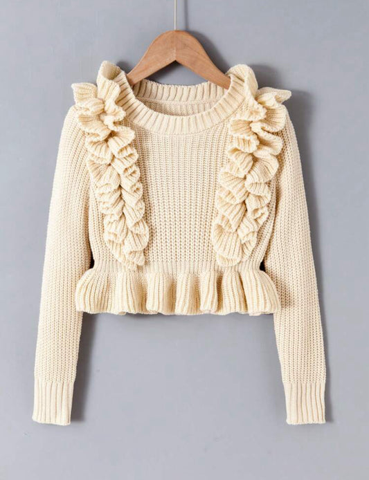 Pull fille avec volants