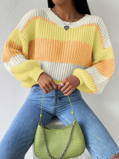 Pull over size femme avec blocs de couleur